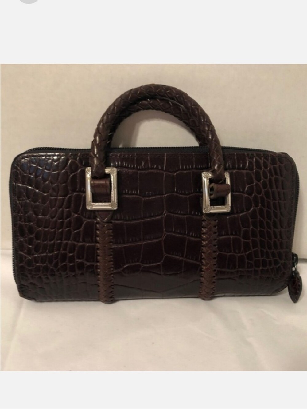 Brighton Croc-Embossed Leather Mini Bag